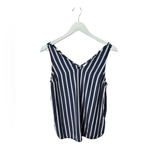 🟣Old Navy Navy & Gray Striped V-Neck Tank Top – Size Small - Picture 1 of 3